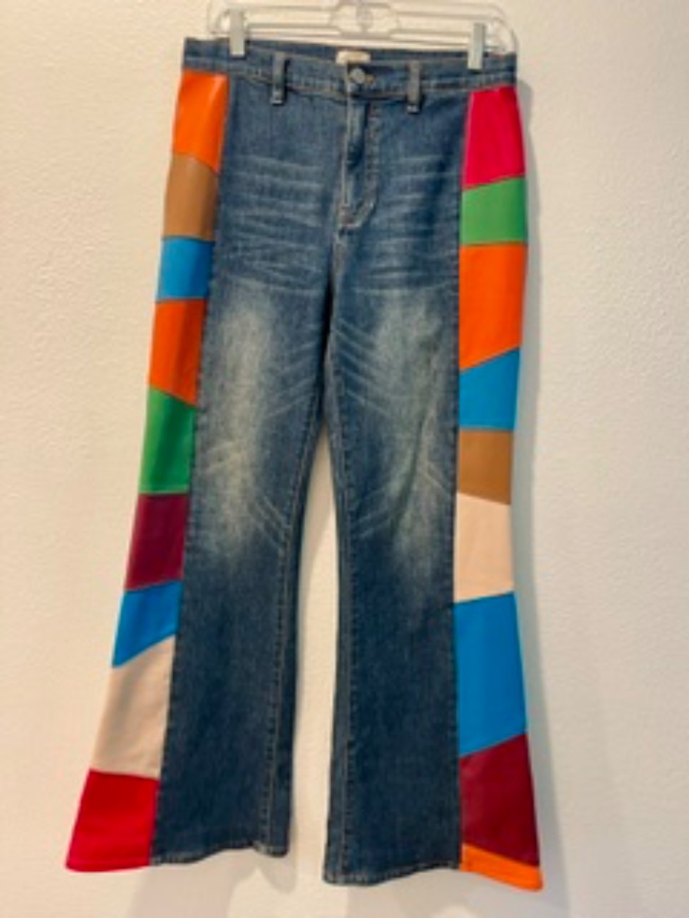 Alice + Olivia Beautiful Vegan Leather High Waisted Jeans - Picture 2 of 4